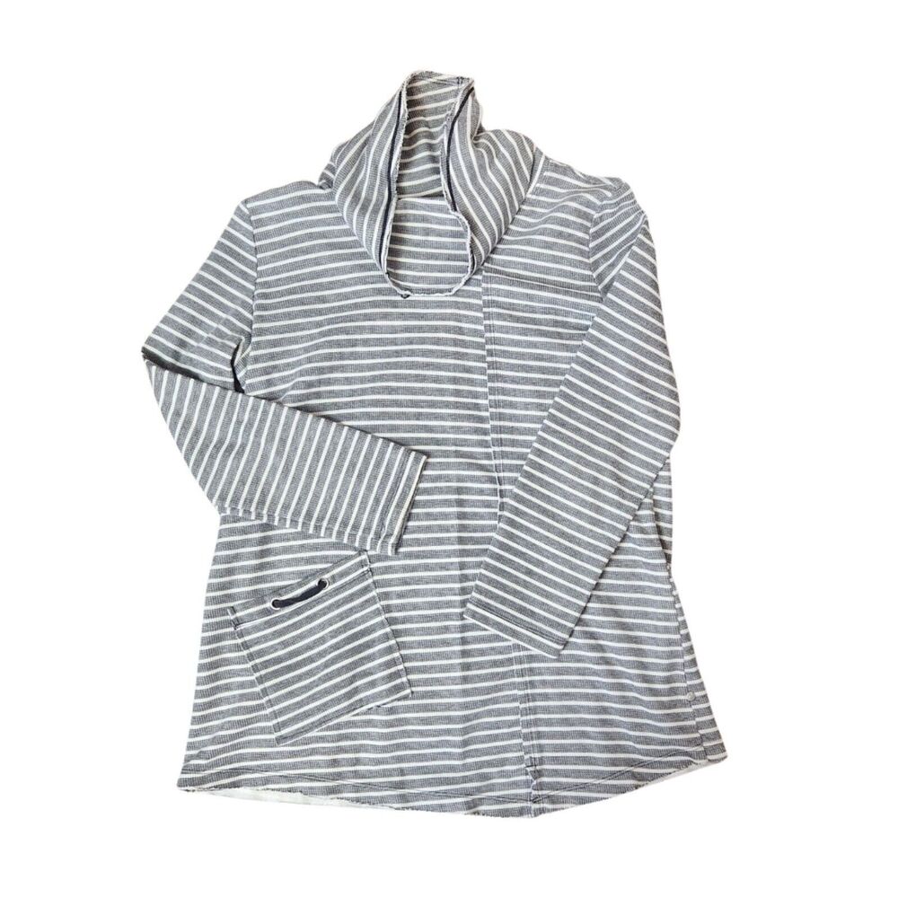 Neon Buddha Cowl Neck Tunic Top Women’s Size S Stripes Lagenlook Casual Boho